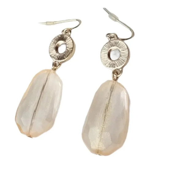 Faux Crystal Circle Drop Earrings - Picture 2 of 2